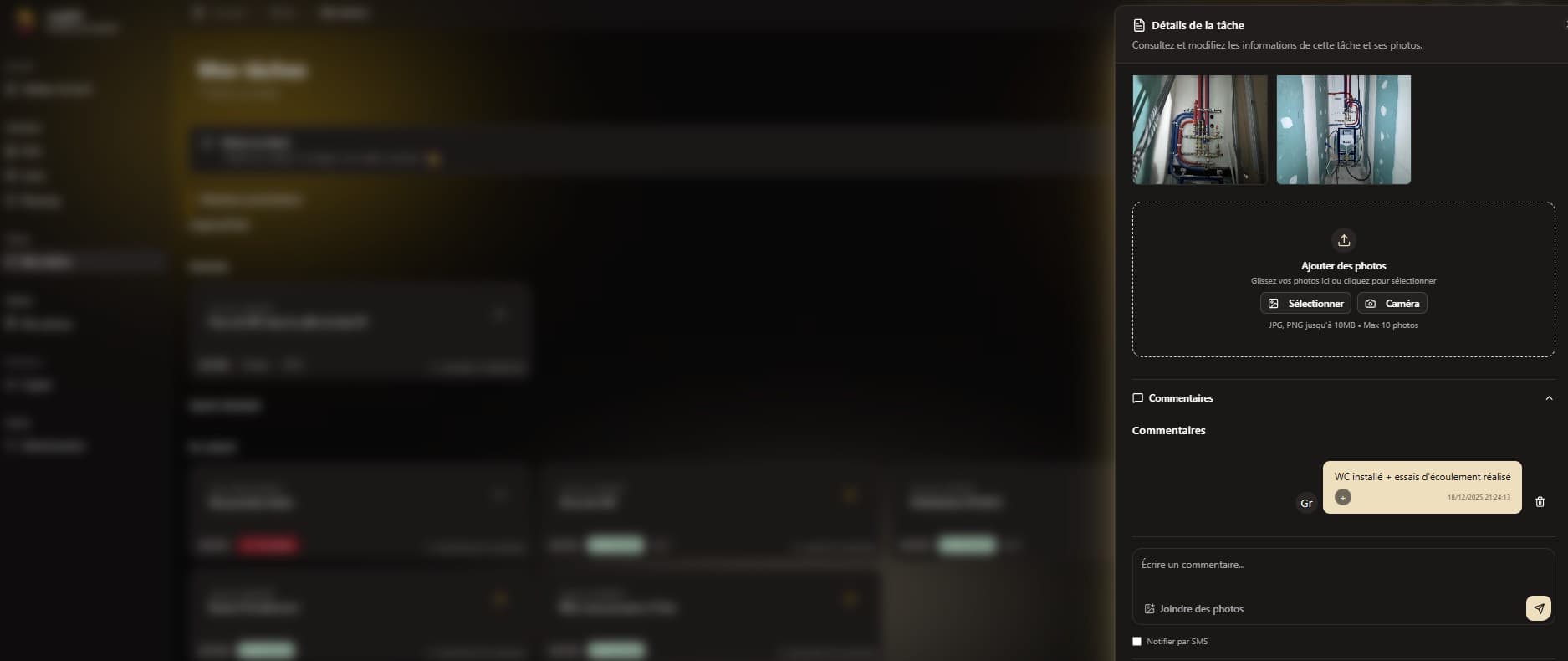 Notifications par SMS